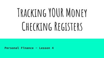 Preview of Personal Finance PDF: Tracking YOUR Money - Checking Registers