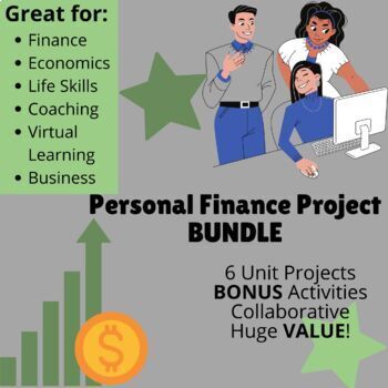 Preview of Personal Finance Project BUNDLE | INTERACTIVE | TEAM | 6 Units - 5 BONUS Items