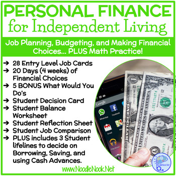 Preview of Personal Finance Project with Job Planning, Budgeting, and Financial Choices