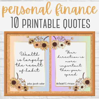 Preview of Personal Finance Quotes Classroom Decor