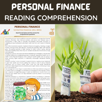 Preview of Personal Finance Reading Comprehension | Financial Literacy and Money Management