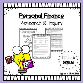 Preview of Personal Finance Research & Inquiry (Project Based Learning)