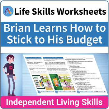 Preview of Personal Finance SPED Life Skills Worksheet - Brian Learns to Stick to a Budget