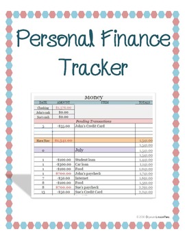 Preview of Personal Finance Tracker using Google Sheets