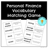 Personal Finance Vocabulary Matching Game- Editable with G
