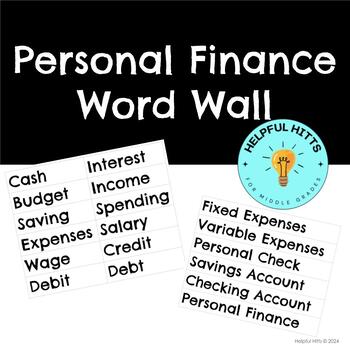 Preview of Personal Finance Word Wall- SS6E13 & SS7E10