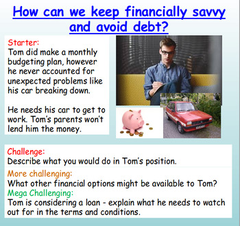 Preview of Personal Finance and Debt - Presentation and Worksheets