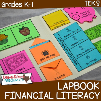 Preview of Personal Financial Literacy Folds & Flaps: Kinder & First (Notebooks / Lapbooks)