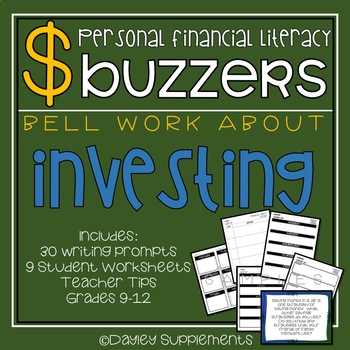 Preview of Financial Literacy - INVESTING - Bell Work & Prompts