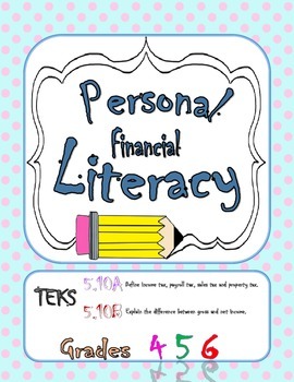 Preview of Personal Financial Literacy TEKS 5.10A 5.10B Task Cards