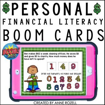 Preview of Personal Financial Literacy Word Problems BOOM™ Cards