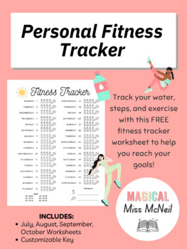 Preview of Personal Fitness Tracker Worksheets