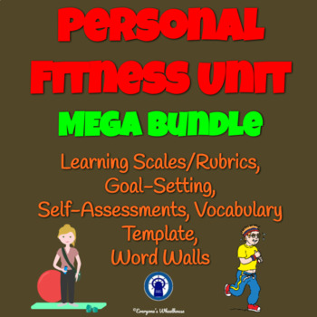 Preview of Personal Fitness Unit MEGA Bundle with Assessments, Vocab. & Rubrics