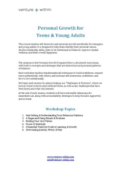 Preview of Personal Growth for Teens - Curriculum Overview