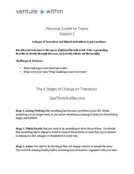 Preview of Personal Growth for Teens - The 4 Stages of Change, and Rituals & Routines