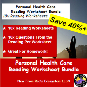 Preview of Personal Health Care Chapter Reading Worksheet Bundle **Editable**