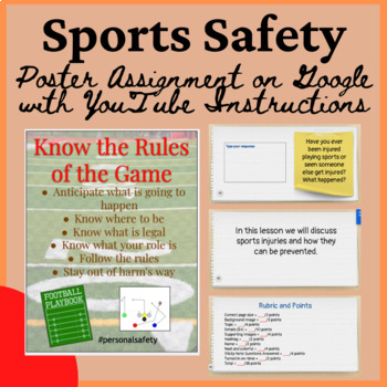 Preview of Personal Health Sports Safety Lesson for Distance Virtual or Classroom Learning