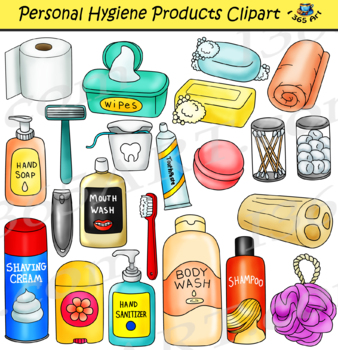pensioen attent spannend Personal Hygiene Clipart - Hygiene Products Clipart | TPT
