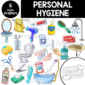 Preview of Personal Hygiene Items and Products Clipart