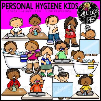 Preview of Personal Hygiene Kids Clip Art Set {Educlips Clipart}