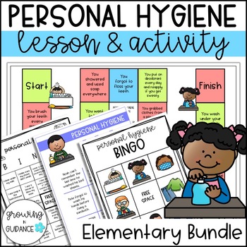 Preview of Personal Hygiene Lesson and Games Bundle K-5th Grade