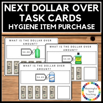 Preview of Personal Hygiene Life Skills Counting Money Next Dollar Up Math Task Cards 