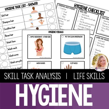 Preview of Personal Hygiene Self Care Task Analysis Visual Checklist- SpEd High School