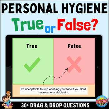 Preview of Personal Hygiene & Showering: True or False? Boom Learning Activity for Teens
