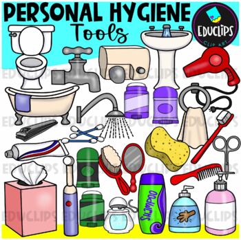 Preview of Personal Hygiene Tools Clip Art Set {Educlips Clipart}