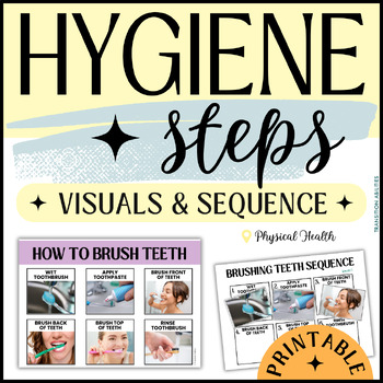 Preview of Personal Hygiene | Visual Posters & Sequence Activity | Life Skills Printables
