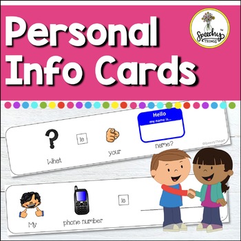 Preview of Adapted Safety Cards - Personal Information Practice Special Ed & Speech Therapy
