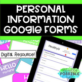 Personal Information Job Application Google Forms for Distance Learning FREEBIE