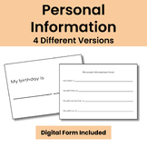 Writing Personal Information Life Skills Vocational Practi