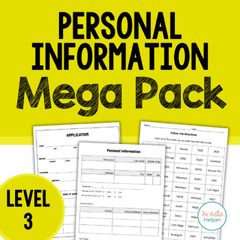 Preview of Personal Information Mega Pack {Level 3}