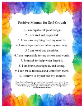 Preview of Personal Mantras with Rainbow Background
