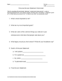 Personal Mission Statement Activity & Worksheet