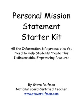 Preview of Personal Mission Statement Starter Kit