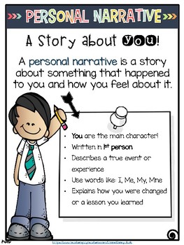 Preview of Personal Narrative Anchor Chart Colored and Black and White Version