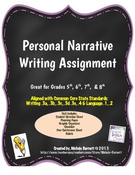 Preview of Personal Narrative Assignment & Rubric - Common Core Aligned
