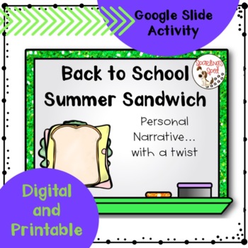 Preview of Personal Narrative-Back to School Writing Activity | Google Slides