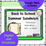 Personal Narrative-Back to School Writing Activity | Googl
