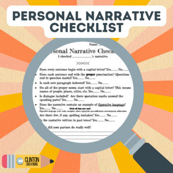Preview of Personal Narrative Checklist