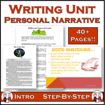 Preview of Upper Elementary Personal Narrative Writing Unit