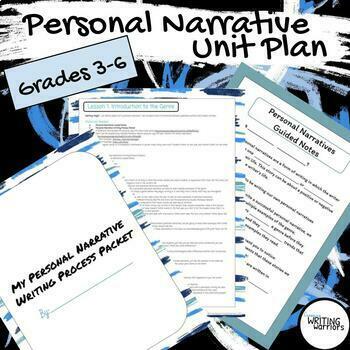 Preview of Personal Narrative Complete 10 Lesson Unit Plan for 3rd 4th 5th and 6th Grade