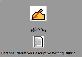 Preview of Personal Narrative/ Descriptive Writing Rubric [PDF]
