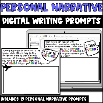 Preview of Personal Narrative Digital Writing Prompts