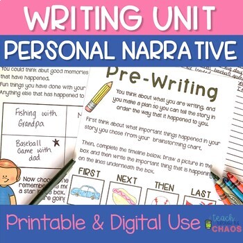 Personal Narrative Distance Learning Take Home Packet | TpT