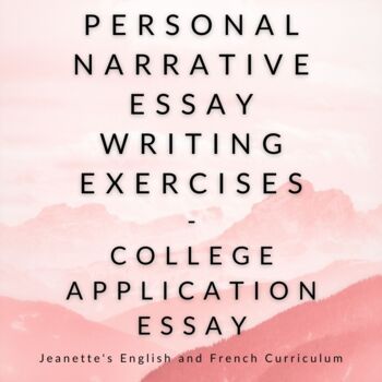 Preview of Personal Narrative Essay College Application Writing Worksheet Storytelling ELA