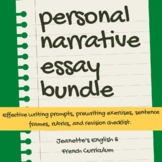 Personal Narrative Essay Writing Bundle- Reluctant Writers