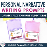 Personal Narrative - Fiction Writing Prompt Task Cards #tp